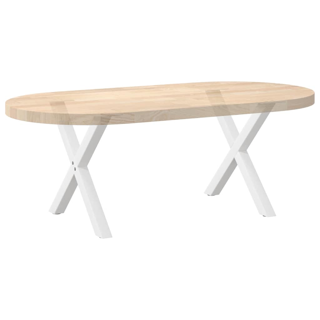 Gambe Tavolino Caffè a X 2 pz Bianco 60x(42-43) cm Acciaio - homemem39