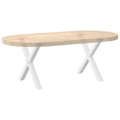 Gambe Tavolino Caffè a X 2 pz Bianco 60x(42-43) cm Acciaio - homemem39