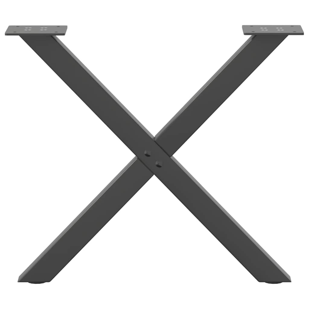 Gambe Tavolino Caffè a X 2 pz Antracite 60x(42-43) cm Acciaio - homemem39