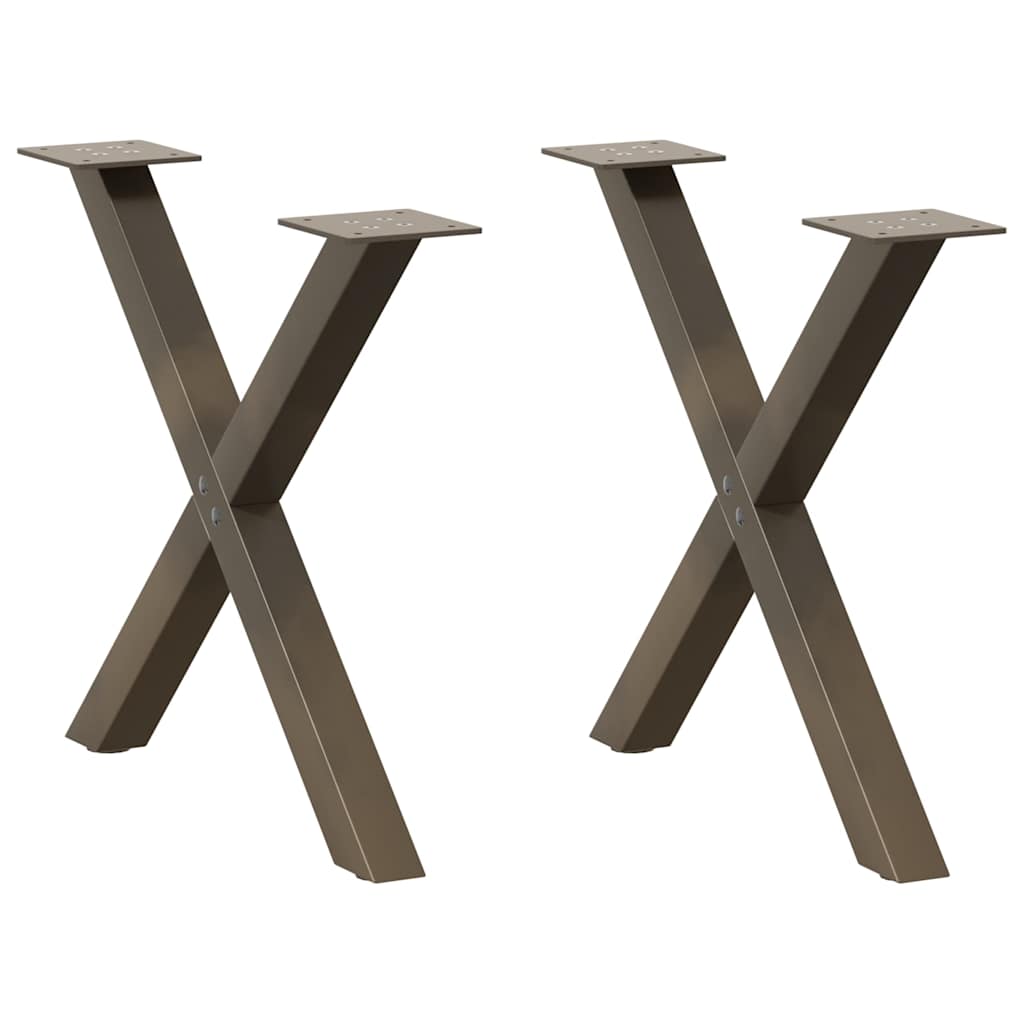 Gambe Tavolino Caffè a X 2 pz Naturale 60x(42-43) cm Acciaio - homemem39
