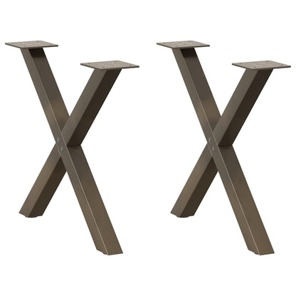 Gambe Tavolino Caffè a X 2 pz Naturale 60x(42-43) cm Acciaio - homemem39