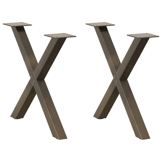 Gambe Tavolino Caffè a X 2 pz Naturale 60x(42-43) cm Acciaio - homemem39