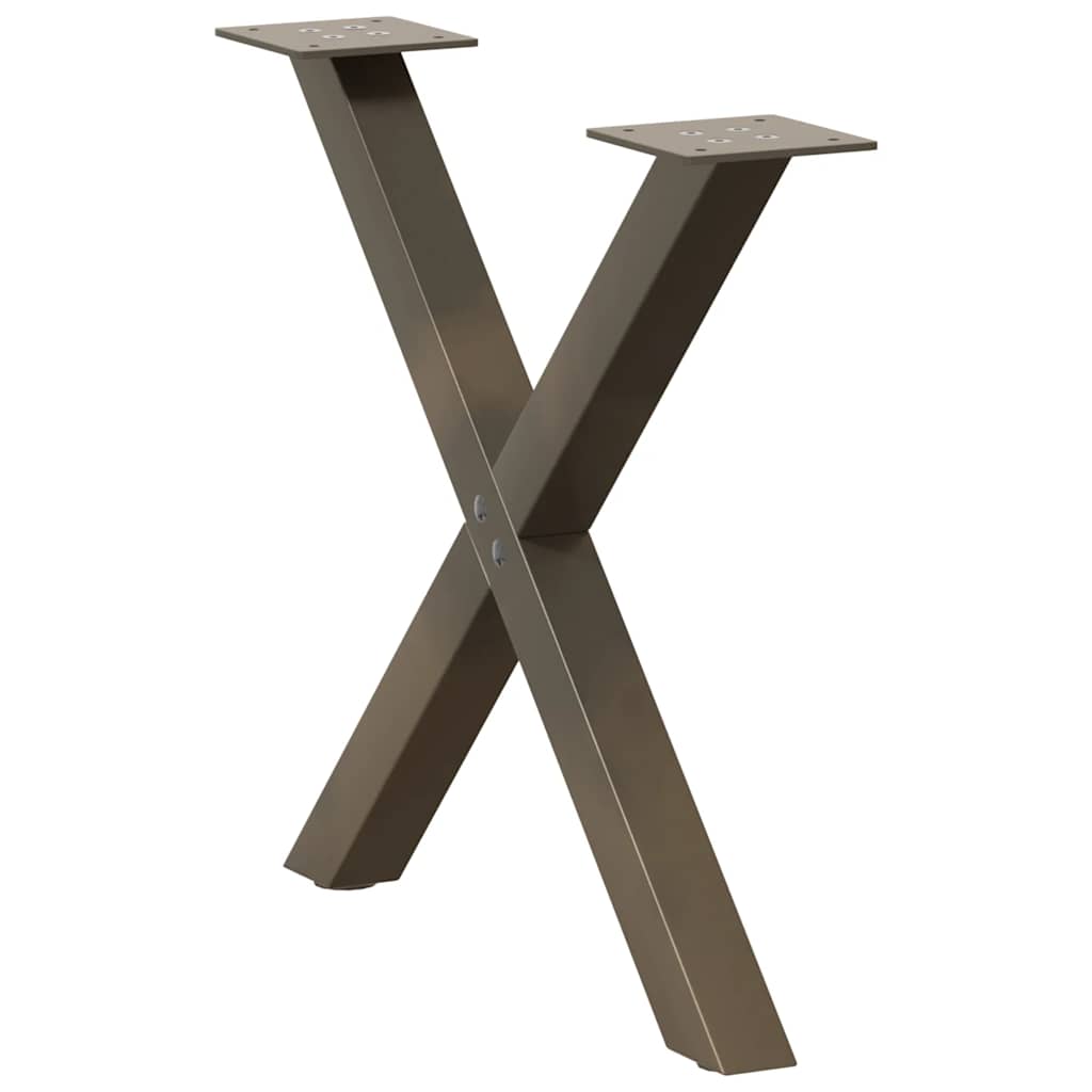 Gambe Tavolino Caffè a X 2 pz Naturale 60x(42-43) cm Acciaio - homemem39