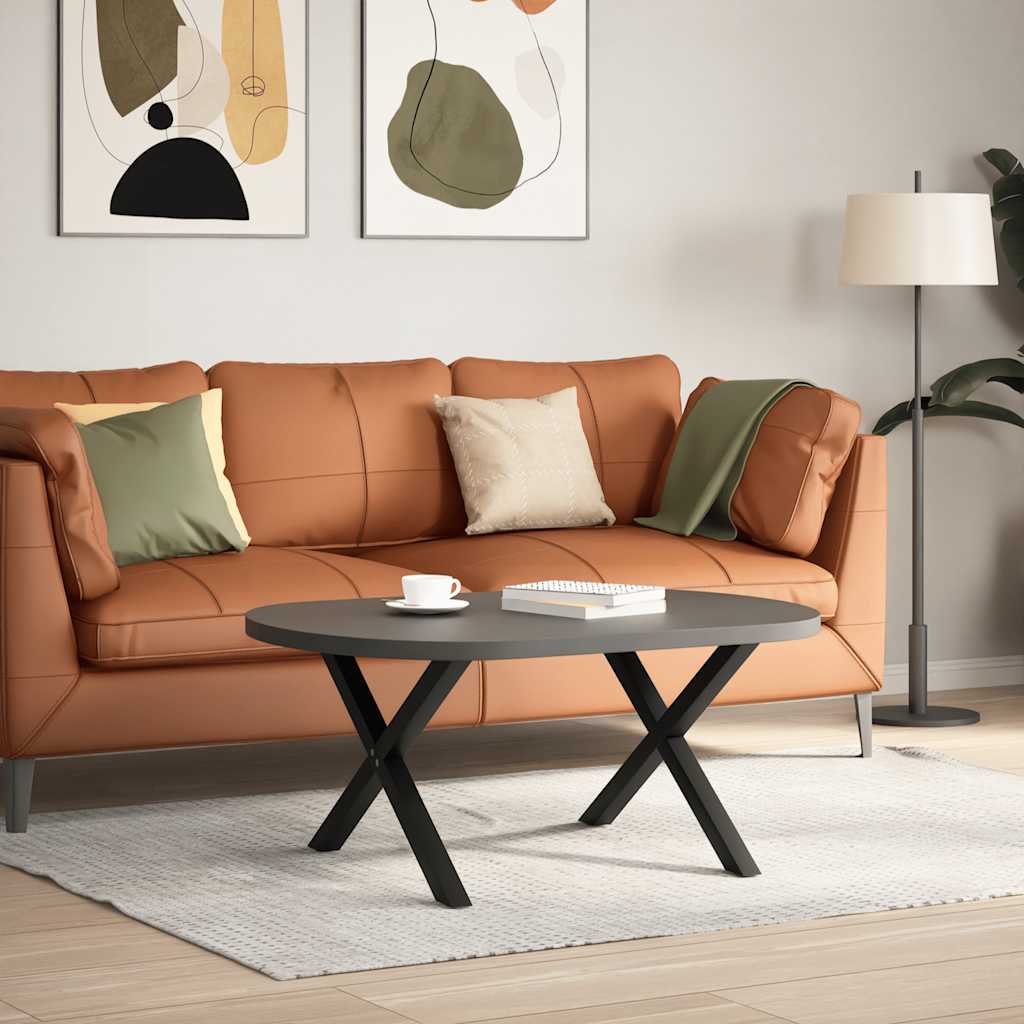 Gambe per Tavolino da Caffè a Forma di X 2 pz Nere 70x(42-43)cm