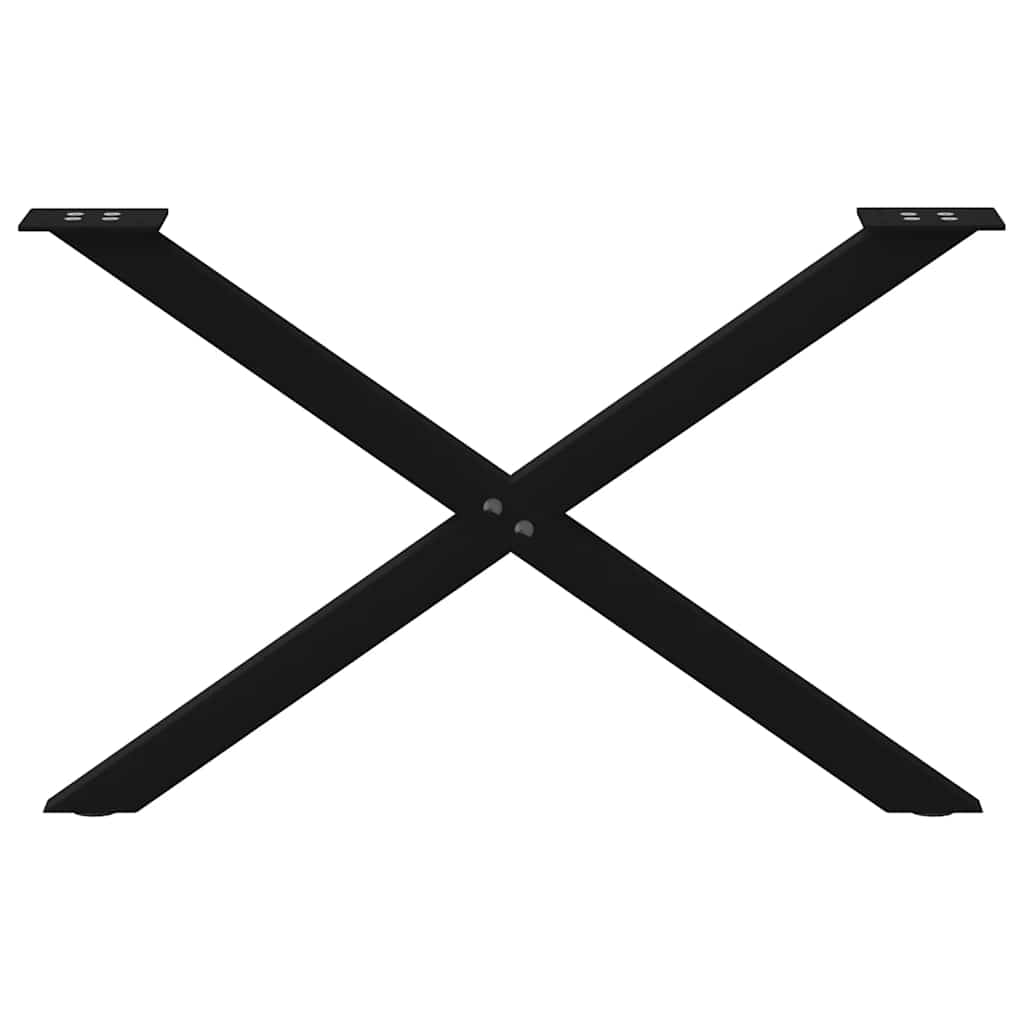 Gambe Tavolo Pranzo a Forma di X 2 pz Nero 70x(42-43)cm Acciaio - homemem39
