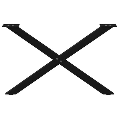 Gambe Tavolo Pranzo a Forma di X 2 pz Nero 70x(42-43)cm Acciaio - homemem39