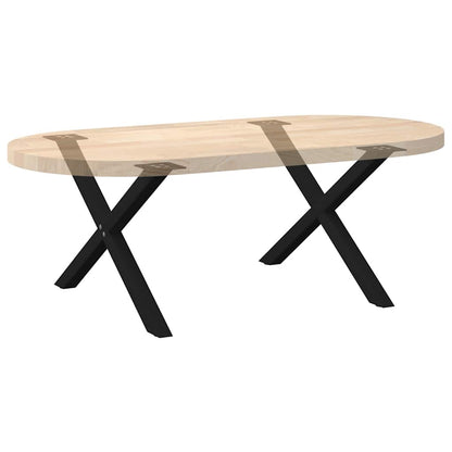 Gambe per Tavolino da Caffè a Forma di X 2 pz Nere 70x(42-43)cm