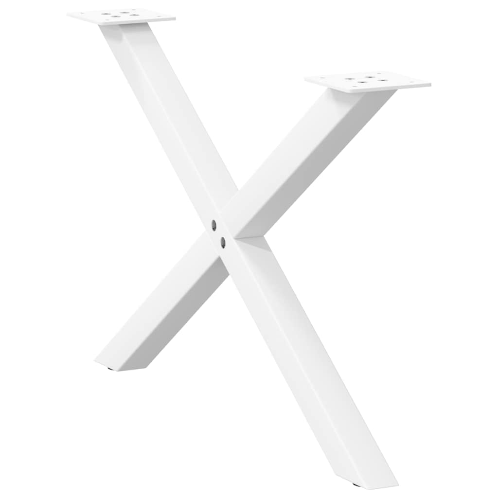 Gambe Tavolino Caffè a X 2 pz Bianco 70x(42-43) cm Acciaio - homemem39