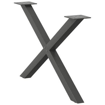 Gambe Tavolino Caffè a X 2 pz Antracite 70x(42-43) cm Acciaio - homemem39