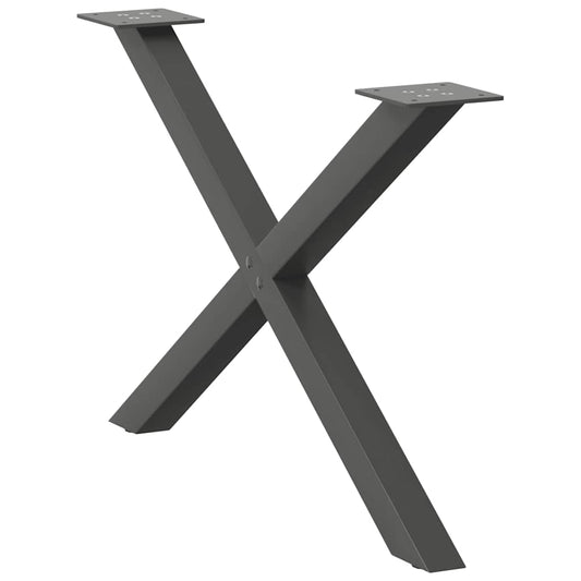 Gambe Tavolino Caffè a X 2 pz Antracite 70x(42-43) cm Acciaio - homemem39