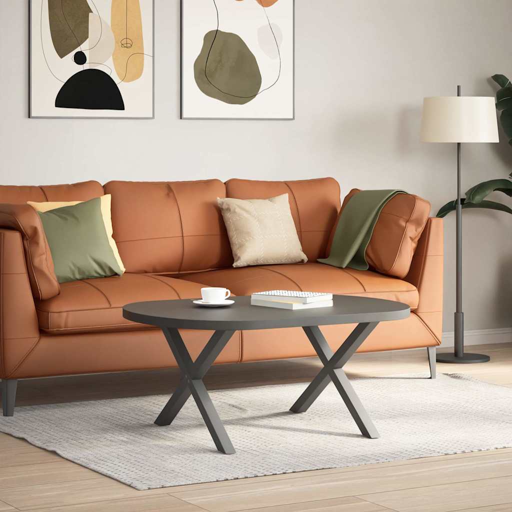 Gambe Tavolino Caffè a X 2 pz Antracite 70x(42-43) cm Acciaio - homemem39