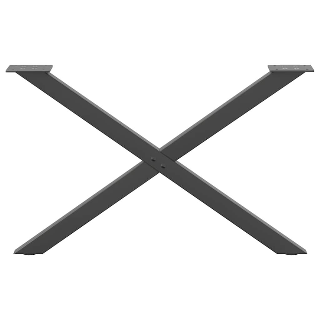 Gambe Tavolino Caffè a X 2 pz Antracite 70x(42-43) cm Acciaio - homemem39