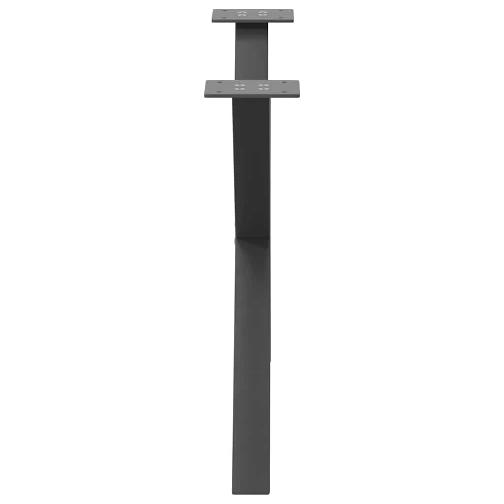 Gambe per Tavolino da Caffè forma X 2 pz Antracite 70x(42-43)cm