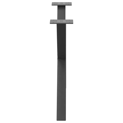 Gambe per Tavolino da Caffè forma X 2 pz Antracite 70x(42-43)cm