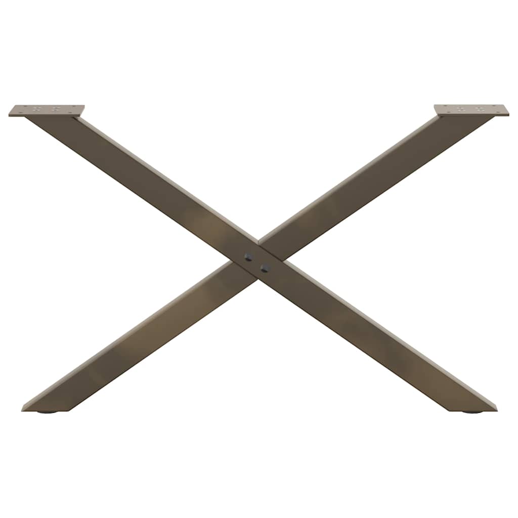 Gambe Tavolino Caffè a X 2 pz Naturale 70x(42-43) cm Acciaio - homemem39