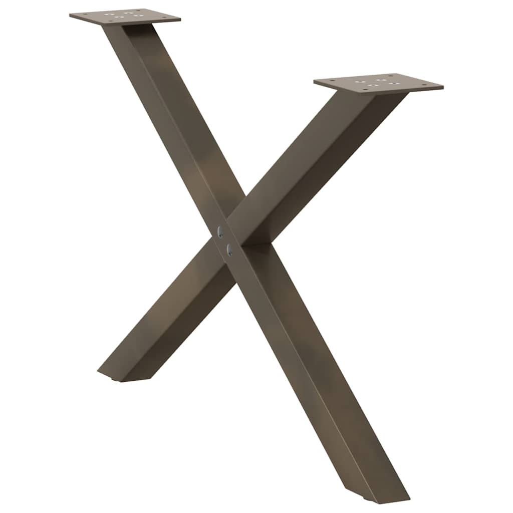 Gambe Tavolino Caffè a X 2 pz Naturale 70x(42-43) cm Acciaio - homemem39