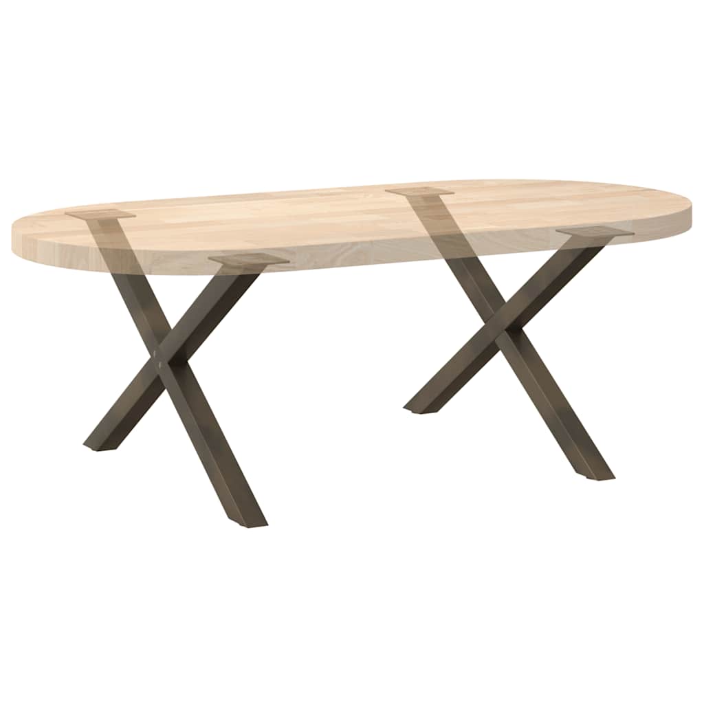 Gambe Tavolino Caffè a X 2 pz Naturale 70x(42-43) cm Acciaio - homemem39