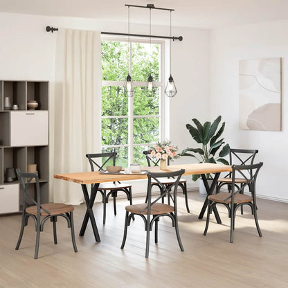 Gambe per tavolo da pranzo a forma di X 2 pz nere 50x(72-73) cm