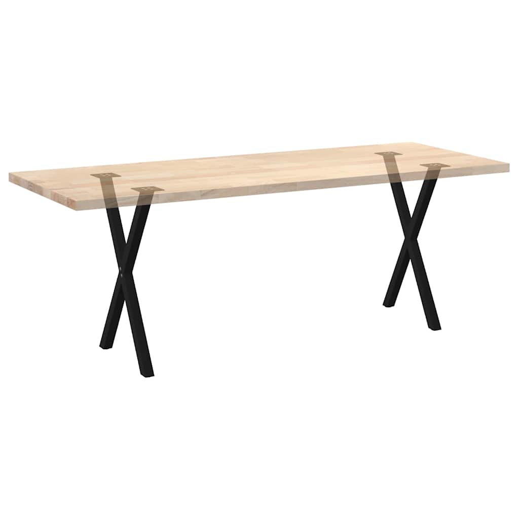 Gambe per tavolo da pranzo a forma di X 2 pz nere 50x(72-73) cm