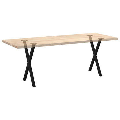 Gambe per tavolo da pranzo a forma di X 2 pz nere 50x(72-73) cm