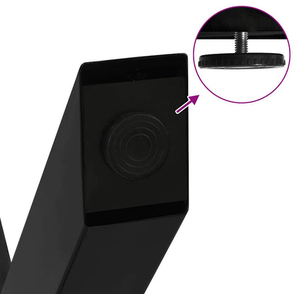 Gambe per tavolo da pranzo a forma di X 2 pz nere 50x(72-73) cm