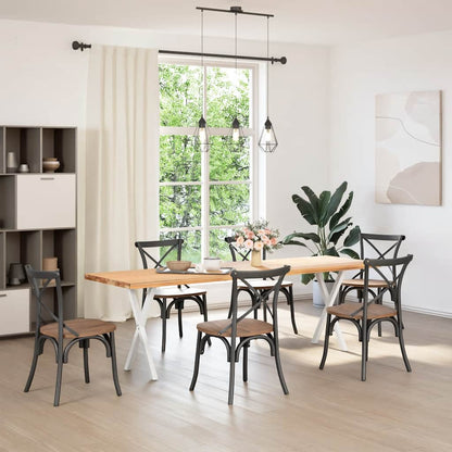 Gambe per tavolo da pranzo a forma di X 2 pz bianche 50x(72-73) cm in acciaio