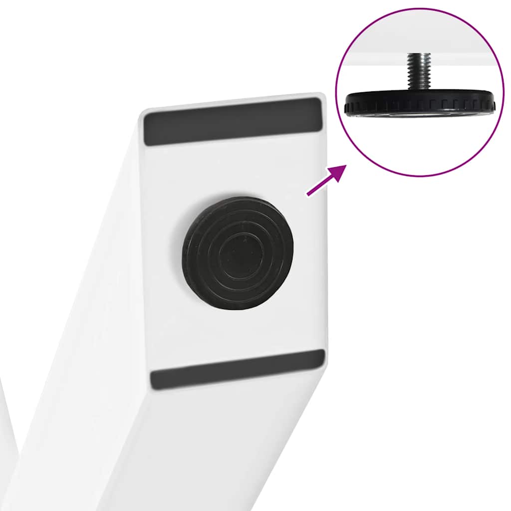 Gambe per tavolo da pranzo a forma di X 2 pz bianche 50x(72-73) cm in acciaio