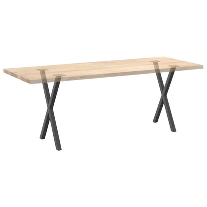 Gambe Tavolo Pranzo a X 2 pz Antracite 50x(72-73) cm Acciaio - homemem39