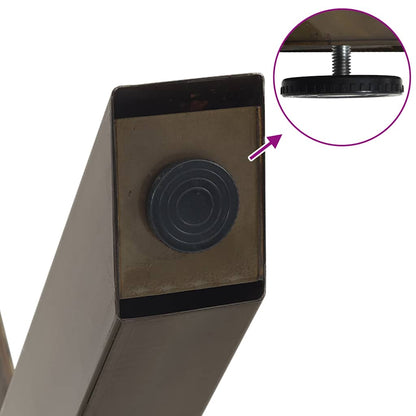 Gambe per tavolo da pranzo a forma di X 2 pz in acciaio naturale 50x(72-73) cm