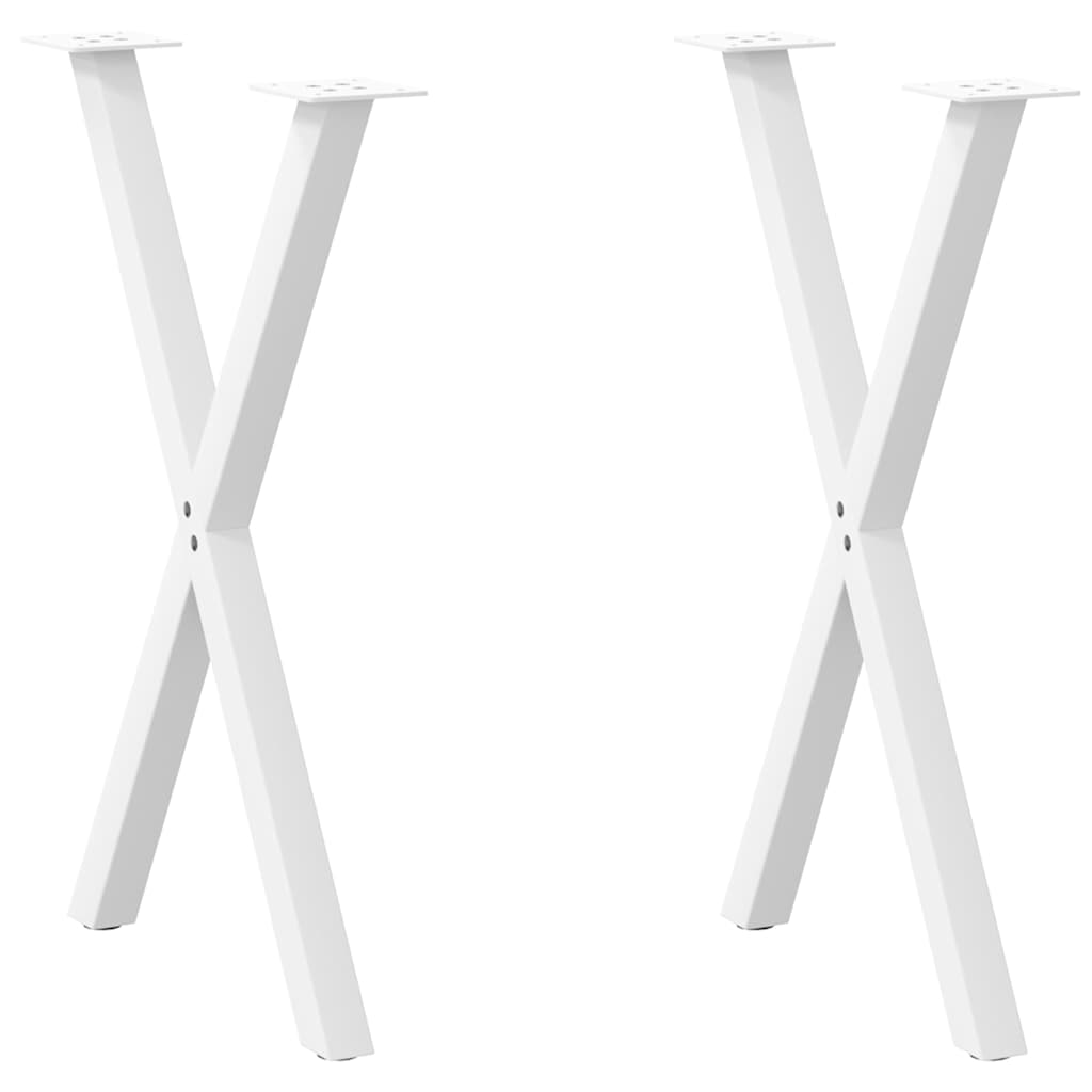Gambe per tavolo da pranzo forma X 2 pz bianche 57x(72-73) cm