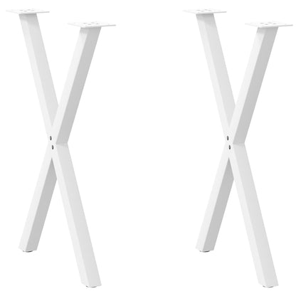 Gambe per tavolo da pranzo forma X 2 pz bianche 57x(72-73) cm