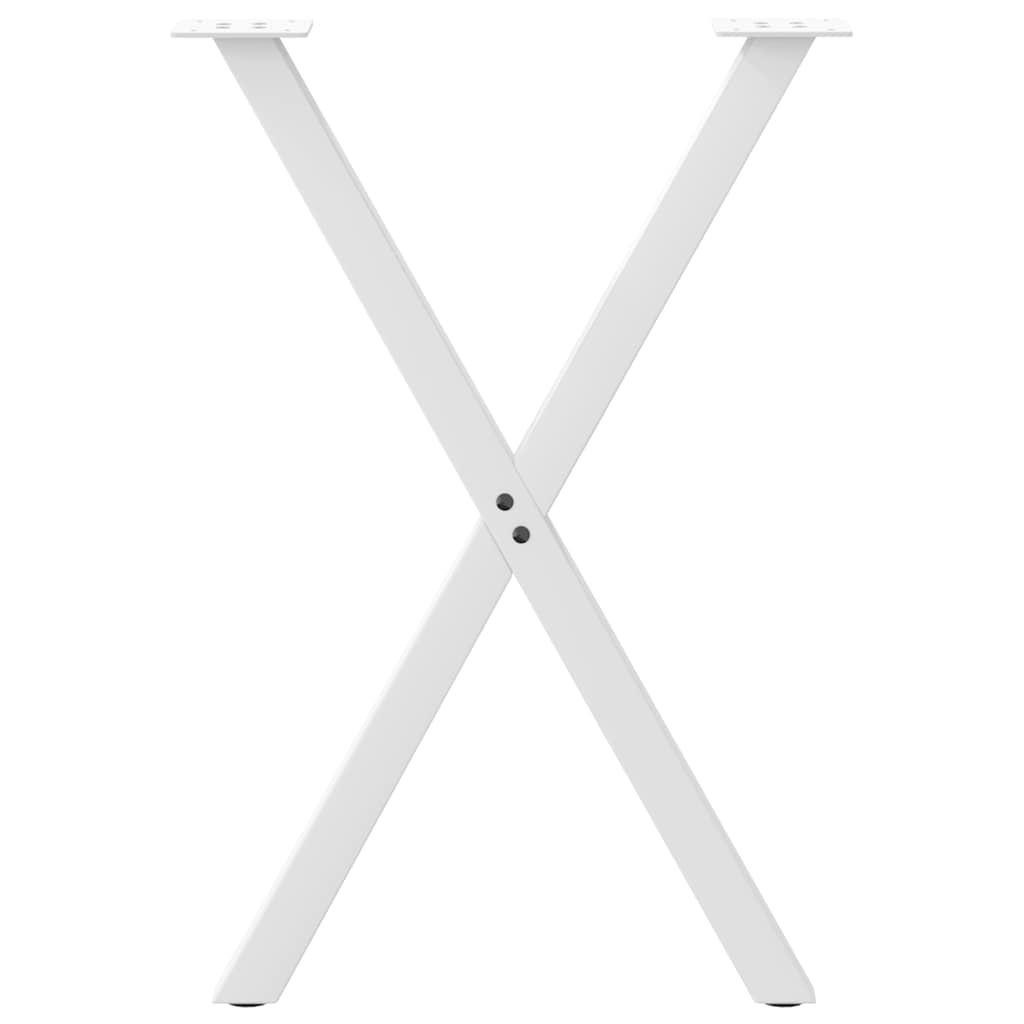 Gambe per tavolo da pranzo forma X 2 pz bianche 57x(72-73) cm
