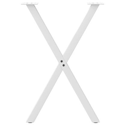 Gambe per tavolo da pranzo forma X 2 pz bianche 57x(72-73) cm