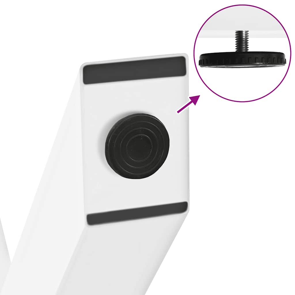 Gambe per tavolo da pranzo a forma di X 2 pz bianche 57x(72-73) cm in acciaio