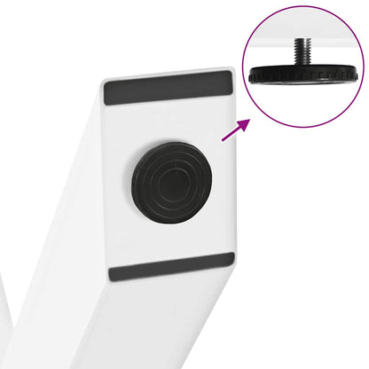 Gambe per tavolo da pranzo a forma di X 2 pz bianche 57x(72-73) cm in acciaio