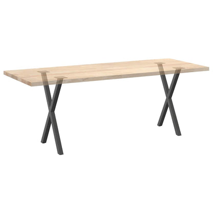 Gambe Tavolo Pranzo a X 2 pz Antracite 57x(72-73) cm Acciaio - homemem39