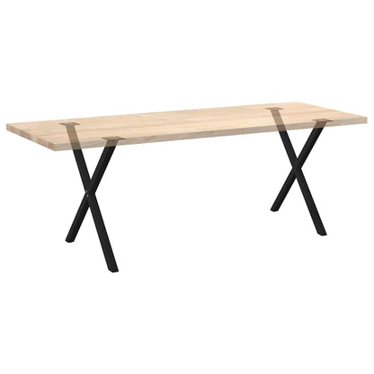 Gambe per tavolo da pranzo a forma di X 2 pz nere 70x(72-73) cm