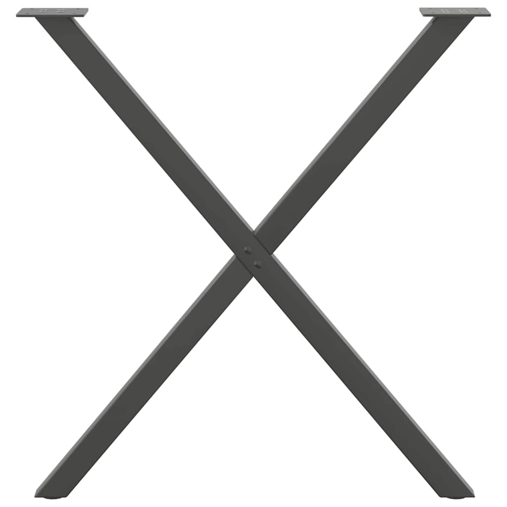 Gambe per tavolo da pranzo forma X 2 pz Antracite 70x(72-73) cm