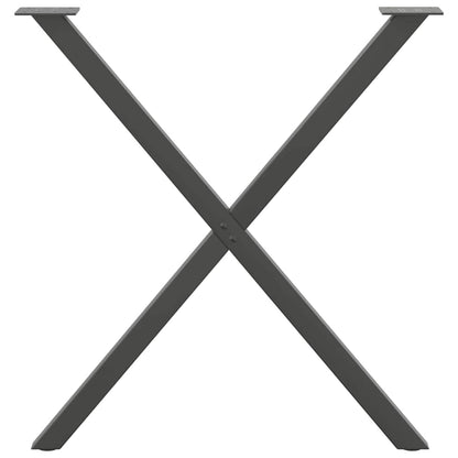 Gambe per tavolo da pranzo forma X 2 pz Antracite 70x(72-73) cm