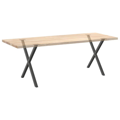 Gambe per tavolo da pranzo forma X 2 pz Antracite 70x(72-73) cm