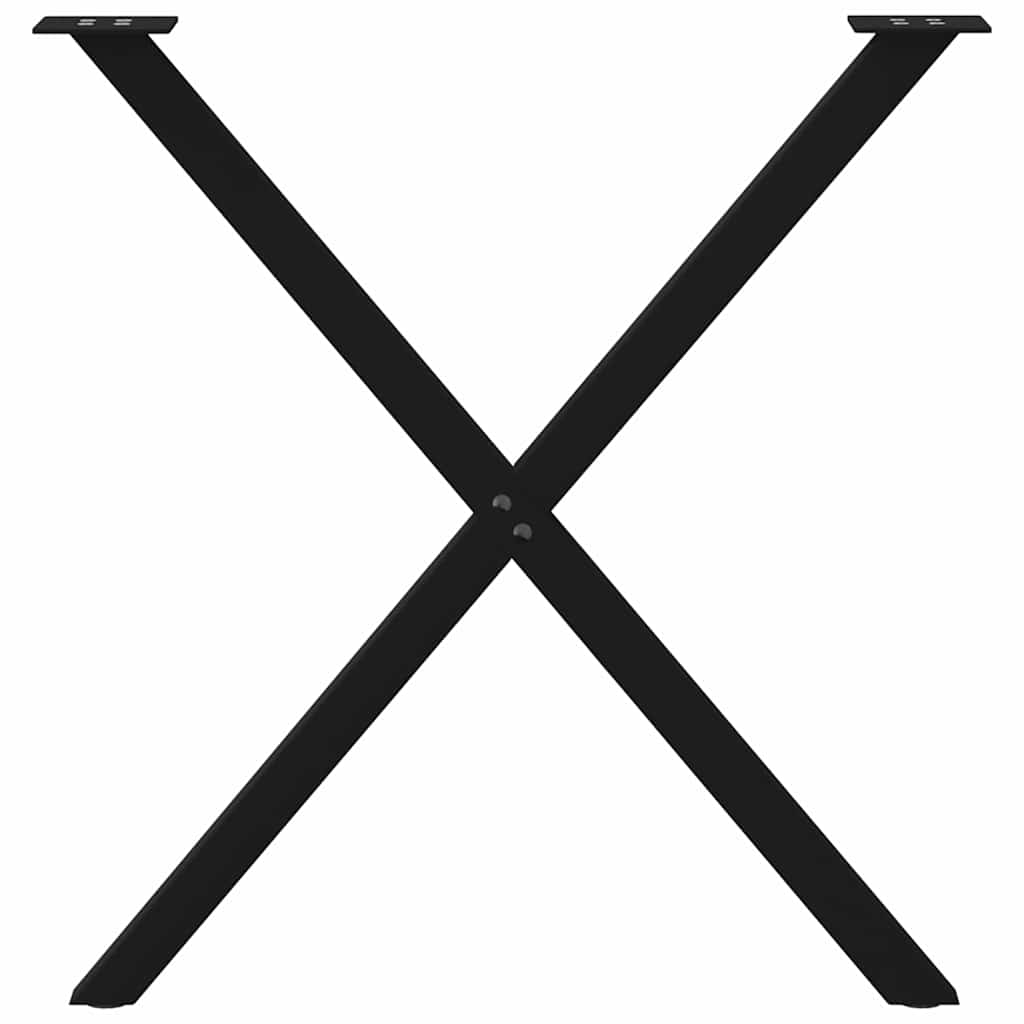 Gambe Tavolo Pranzo a Forma X 2 pz Nero 80x(72-73) cm Acciaio - homemem39