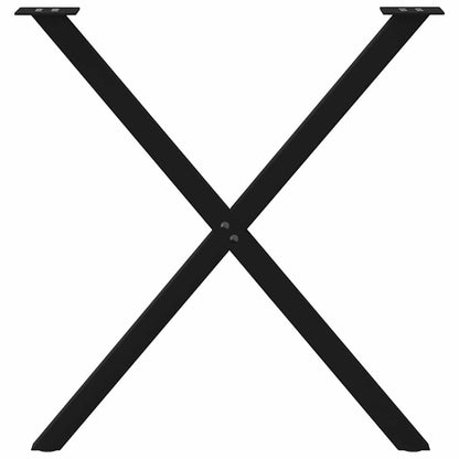 Gambe Tavolo Pranzo a Forma X 2 pz Nero 80x(72-73) cm Acciaio - homemem39