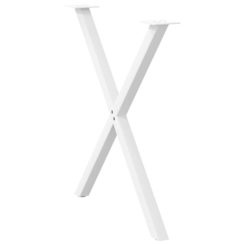 Gambe Tavolo Pranzo a Forma X 2 pz Bianco 80x(72-73) cm Acciaio - homemem39