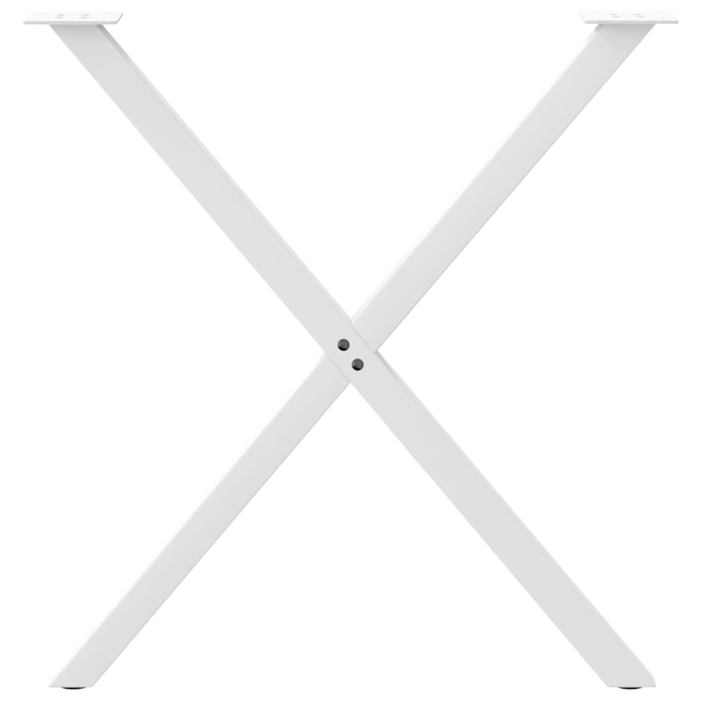 Gambe per tavolo da pranzo forma X 2 pz bianche 80x(72-73) cm