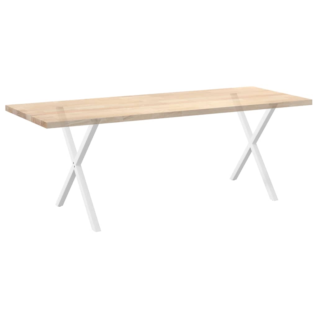 Gambe Tavolo Pranzo a Forma X 2 pz Bianco 80x(72-73) cm Acciaio - homemem39