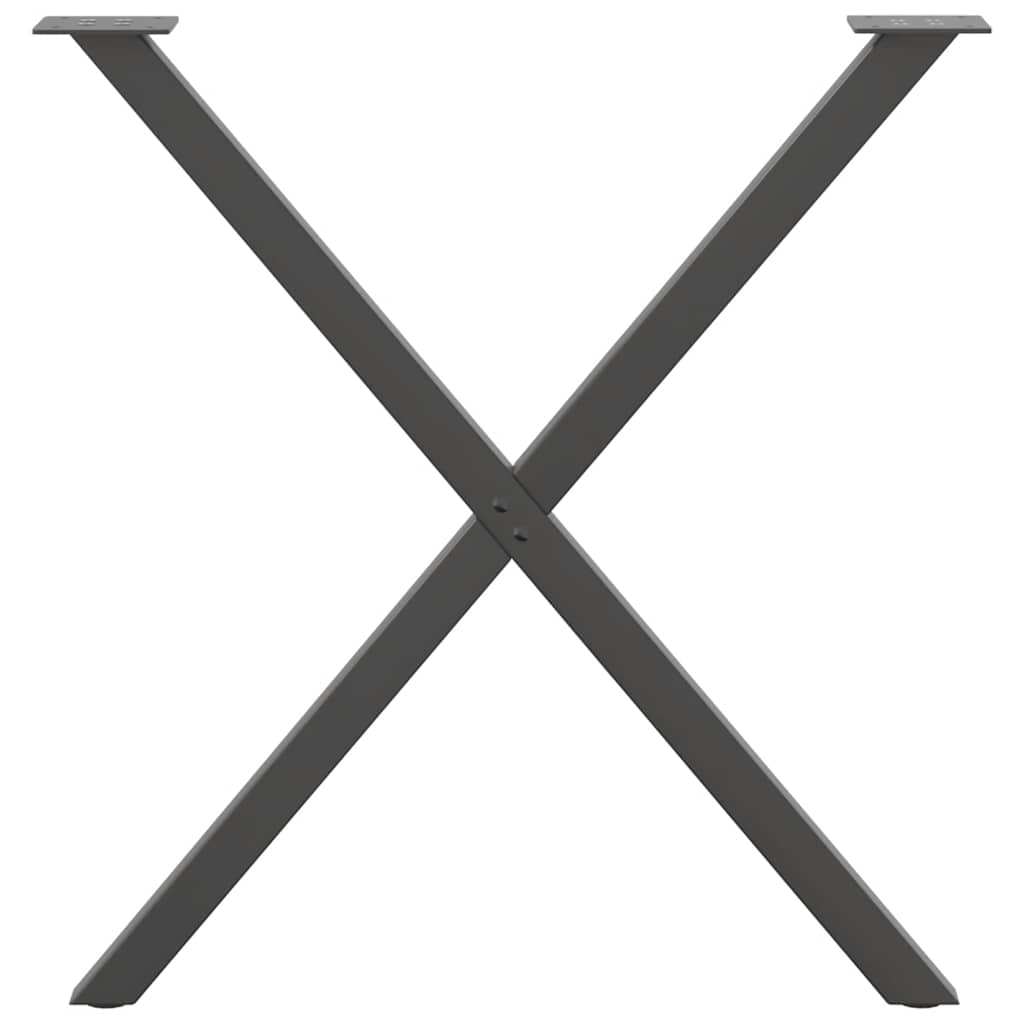 Gambe Tavolo Pranzo a X 2 pz Antracite 80x(72-73) cm Acciaio - homemem39