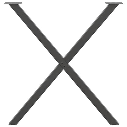 Gambe Tavolo Pranzo a X 2 pz Antracite 80x(72-73) cm Acciaio - homemem39