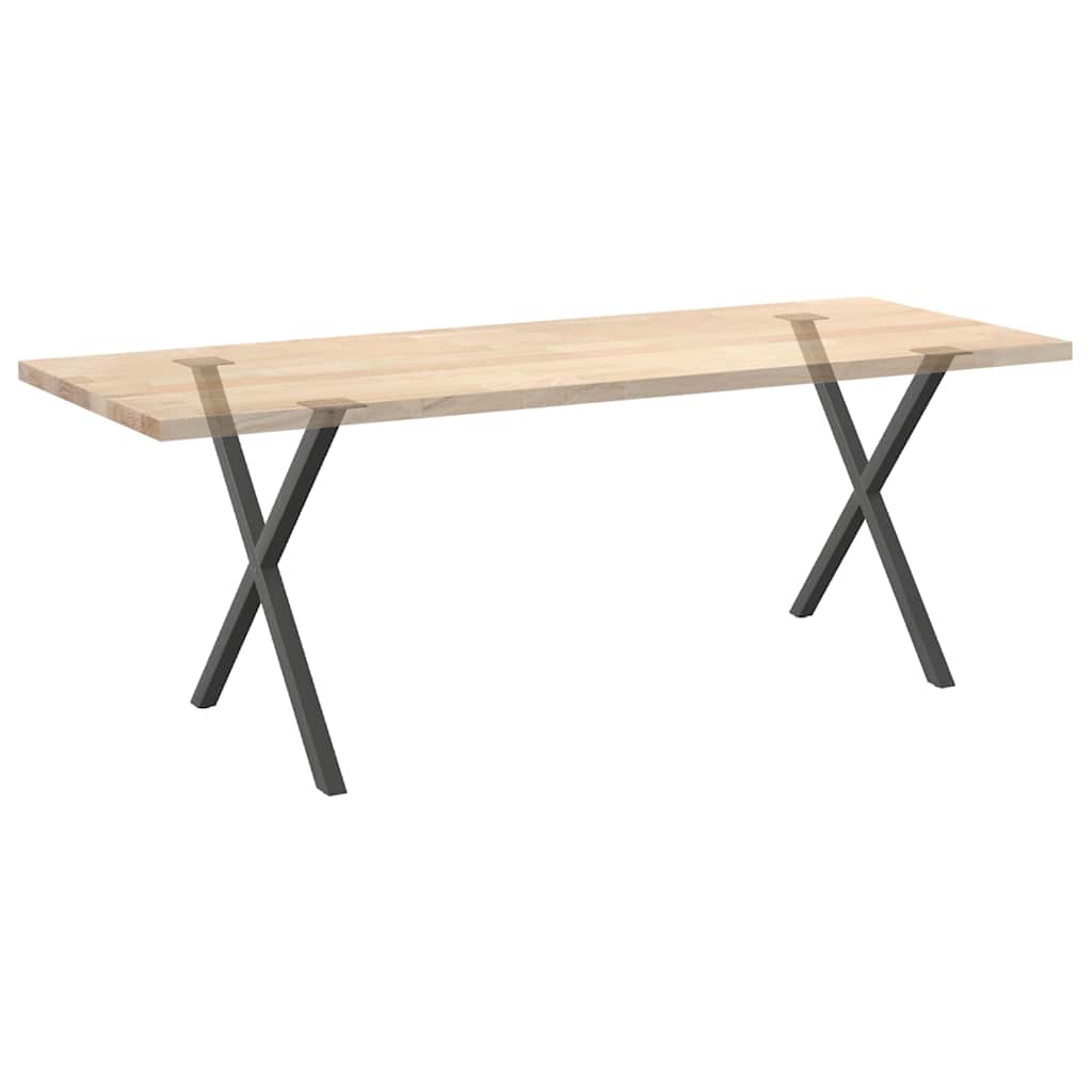 Gambe Tavolo Pranzo a X 2 pz Antracite 80x(72-73) cm Acciaio - homemem39