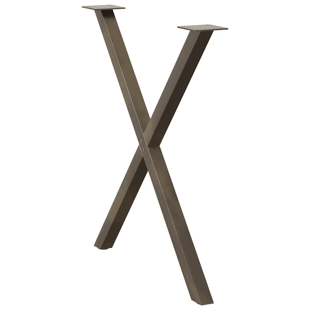 Gambe Tavolo Pranzo a X 2 pz Naturale 80x(72-73) cm Acciaio - homemem39