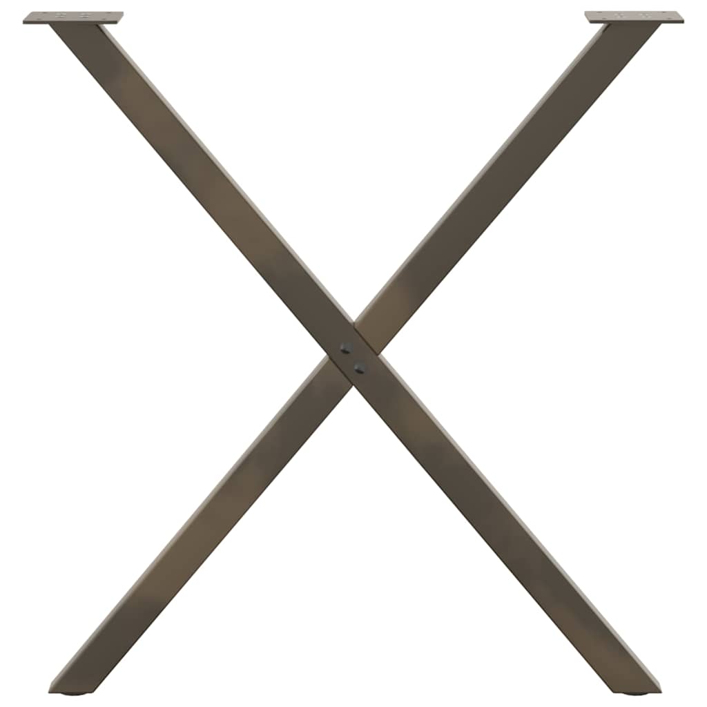 Gambe Tavolo Pranzo a X 2 pz Naturale 80x(72-73) cm Acciaio - homemem39